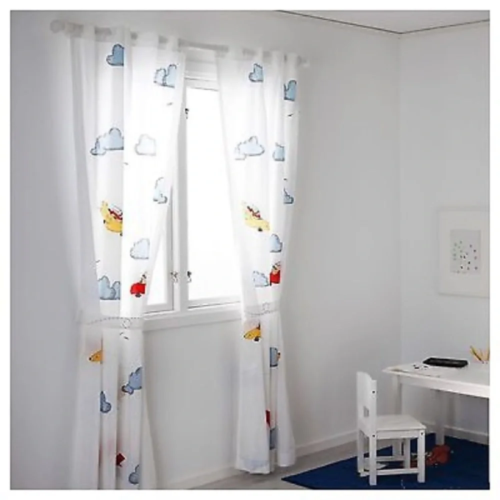 IKEA kids curtains with tiebacks